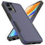 for Motorola Moto G 5G 2024 Case: Dual Layer Protective Heavy Duty Cell Phone Cover Shockproof Rugged with HD Screen Protector - Military Protection Bumper Tough - Motorola Moto G 5G 2024, Blue