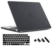 Midkart Matte Case Compatible with MacBook Air 15 inch Model M3 A3114 M2 A2941 Release 2024 2023 with Liquid Retina Display & Touch ID Hard Shell Plastic Cover Keyguard & Dust Plugs, Smoke Black