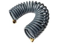 SANFU PU Recoil Garden Water Hose 3/8"ID(9.5 x 12.7mm) x 25ft Premium with 3/4"Inch Brass Fittings Retractable, Swivel Female, Outdoor Patio Hose Marine&Boat, Gray(25')