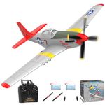 VOLANTEXRC RC Airplane 2.4Ghz 4CH Mustang P51D 400mm Remote Control Aircraft with Xpilot Stabilization System One Key Aerobatic for Beginners (761-5 RTF)