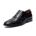 LOUIS STITCH Men's Formal Shoes | Handcrafted European Leather Brogues | Lace-Up Style for Business, Formal Brunette Brown, UK Size 8 (EUBG)