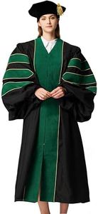 MyGradDay Unisex Deluxe Doctoral Graduation Gown and 8-Side Tam Package with Gold Piping