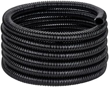 ZY-hosetube Pond Tubing ID 3/4” × 20ft Black Corrugated Flexible Reinforced Waterfall Pond Tube Sump Pump Hose, Non-toxic & Kinkproof (20 ft, 3/4" ID)