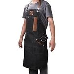 MOUNTAIN GRILLERS Heavy-Duty Leather Grilling Apron for Men - Adjustable Straps - Stylish and Functional for Cooking, BBQ, Baking, and Kitchen Use - Leather Kitchen Apron for Men's Outdoor Activities