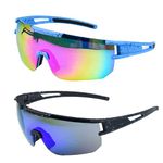 Teaque 2 Pack Sports Sunglasses, Lightweight Running Shades Sports Glasses, Anti-Ultraviolet Goggles for Outdoor Activities Men Women Youth Baseball Cycling Fishing Running Golf Driving Hiking.