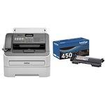 Brother MFC7240 Monochrome Laser Printer with Scanner, Copier, Fax + Brother Genuine High Yield Toner Cartridge TN450