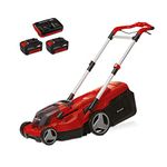 Einhell Power X-Change RASARRO 36/38 Cordless Lawnmower With Battery (x2) And Twin-Charger - 36V, Brushless Motor, 38cm Cutting Width, 45L Grass Box, 6 Cut Heights, Mulching - Battery Lawn Mower