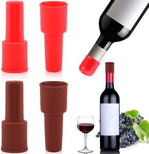 Vodolo Silicone Wine Stopper,4pcs Reusable and Unbreakable Glass Bottle Sealer Covers Wine Stoppers, Wine Plug,Wine Cork Stopper for Keeping Wine Champagne Fresh Home Use