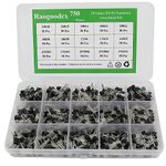 Raogoodcx 750Pcs 15-Value 2N2222-S9018 NPN PNP Bipolar Transistor TO-92 Assortment Kit