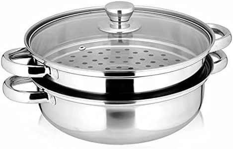 Yamde 2 Piece Stainless Steel Stack and Steam Pot Set - and Lid,Steamer Saucepot Double Boiler…