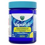 Vicks VapoRub Nasal Decongestant, Cough Suppressant, Relief from Cold, Aches, & Pains, Chest Rub Ointment, Lemon scent, 100 g/115 mL