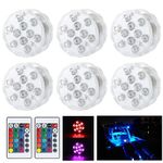 SAVITA 6pcs Boat Lights Waterproof Led Fishing Boat Lights Multi-Color Changing Remote Controlled Kayak Light Courtesy Light for Pontoon Pool Fountain Vase Bath Spa Aquarium Pond Decoration Party