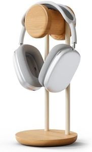 Fenge 11.3" Tall Headphone Stand for Desk, Nature Wood & Metal Headphone Holder with Storage Base, Desktop Headset Stand for Gaming Universal Headphones, Oak