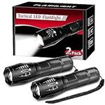 2 Pack Tactical Flashlights Torch, 