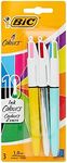 Bic 4 Colour Ballpoint Pens. 10 Colours in 3 pens. Pack of 3. B157811