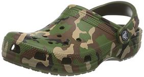 Crocs Unisex-Adult Army Green/Multi Clogs-M8W10 (206454-3TC)