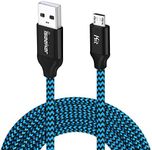 Micro USB Charger Cable, [15 Ft] Durable Extra Long USB 2.0 Charge Cord Compatible for Android/Windows/Smartphones/Samsung/HTC/Motorola/Nokia/LG/Tablet and More(Blue)