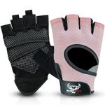 BEAST RAGE Weight Lifting Gloves for men and women, Gym Gloves for Crossfit.Breathable,Non-Slip Silicon padded palm Protection workout gloves for weightlifting, Cycling,Strength training (PINK, L)
