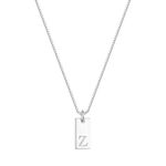 Yimofy Initial Necklace for Women Stainless Steel Women's Dainty Letter Necklace Tiny A-Z Alphabet Pendant Box Chain Choker Necklace Z