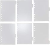 6 Holes Transparent PVC Binder Divider Pages with Tabs Clear Paper Sheet Index Dividers A5 Index Dividers for Notebook Journal Diary Planner Memo Notepad 6 Sheets Per Set