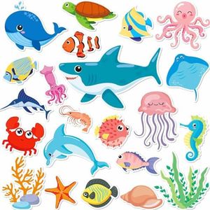 JULMELON Cruise Door Decorations Magnetic, 22pcs Ocean Animal Reusable Cruise Ship Door Decorations Magnets for Cruise Cabin Door Ship Carnival Refrigerator Car Accessories, 125-6257