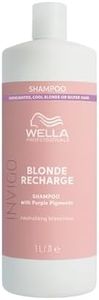 Wella Professionals INVIGO BLONDE RECHARGE Shampoo - Colour Protection Purple Shampoo for Blonde Hair - With Vitamin E - 1000ML