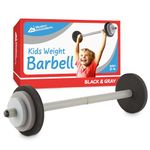 Modern Innovations Kids Barbell Weight Set, Toy Workout Equipment, Kid Weights for Exercise, Toddler Fun & Fitness (Black & Gray)…