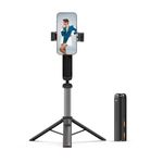 Digitek (DTR 470SS) Foldable Tripod Selfie Stick with Wireless Remote & 3 Leg Tripod Base, 4.67 Ft Max Height, 360 Degree Rotation, Use with Smartphone for Vlogging, Reels, Travel & Content Creation