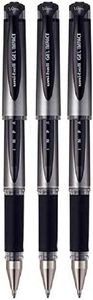 Uni-Ball UM-153S Gel Impact Rollerball Pens - Broad 1mm Tip - Black Ink - Pack of 3