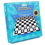 abeec Chess And Draughts Set - Two Classic Board Games For Kids And Adults - Folding Chess Board And Draught Board - Travel Games For Kids - Camping Games