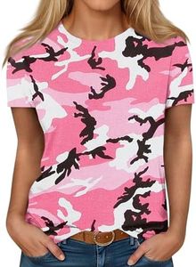 Crew Neck Shirt for Women Womens Graphic Tees Womens Shirt Cute Graphic Blessed Shirt Short Sleeve Tees Funny Inspirational Teacher T-Shirt Tops 2024 Basic Tees for Women Pink 3XL