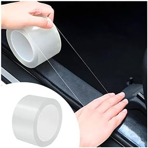 CGEAMDY Film De Protection Universel Seuil De Porte Voiture, Caoutchouc Scuff Scratch Résistant Protection pour Porte De Voiture, avec Résistance à l'abrasion, Aux Rayures（Transparent1）