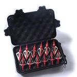 PG1ARCHERY 12 Pack 3 Fixed Blade Archery Hunting Broadheads 100 Grain with Case Arrow Head Screw-in Tips for Compound Bow & Crossbow Red