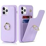 Copmob iPhone 11 Pro Max Case With Card Holder,iPhone 11 Pro Max Phone Case,Flip Folio Leather Wallet Case,Magnetic Ring Kickstand Shockproof Cover Case for iPhone 11 Pro Max - Purple