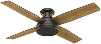 Hunter 52" Dempsey Low Profile Noble Bronze Ceiling Fan with Handheld Remote