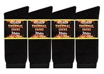 Heat Stoke®️ Thermal Socks Black Pack of 12 for Mens Thick Warm Socks Men 6-11 Winter Soft Walking Hiking Socks Mens Heavy Duty Cosy Boot Socks for Cold Weather