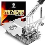 Mountain Grillers - Bristle Free Grill Brush with Sharp Scraper - Prevent Flare Ups for That Perfect Checkerboard Steak - Easily Cleans Metal Grills and Porcelain Grates Without Damage