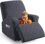 TAOCOCO Oversized Recliner Cover Stretch Recliner Chair Covers, Jacquard Reclining Chair Cover, Furniture Protector Sofa Slipcovers Couch Covers with Elastic Bottom for Kids, Pets (Dark Grey)