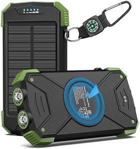 BLAVOR Solar Charger Power Bank 10,000mAh, Portable Wireless Charger, 20W Fast Charging External Battery Pack with USB C for Cell Phones, Solar Panel Charger with Dual Flashlight for Camping