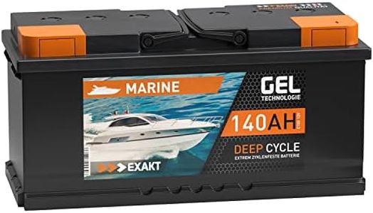 EXAKT GEL Batterie 12V 140Ah Bootsbatterie Marine Schiff Versorgung Solarbatterie Gelbatterie Gel Akku ersetzt 120Ah 130Ah