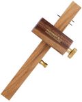 Footprint Tools Walnut and Brass Mortice and Marking Gauge - Hardened Steel Pins, Solid Brass Slide and Thumb Screw, Durable Walnut Wood. Scribe to Mark Mortice and Tenon Joints in Woodwork.