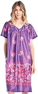 Casual Nights Women's Short Sleeve Muumuu Lounger Dress - Grape - XX-Large