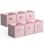 GRANNY SAYS Cube Storage Bins, Pack of 6 Fabric Storage Cubes 13 x 13, Foldable Square Storage Boxes for Shelves, Cube de Rangement, Cubes Storage Organizer for Organising Clothes, Pink