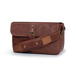 MegaGear MG1526 Leather Camera Messenger Bag for Mirrorless, Instant and DSLR Cameras - Dark Brown