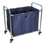 LUXOR HL15 Heavy Duty Industrial Laundry Sorter Cart with Triple Dividers