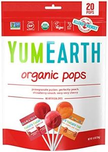 YumEarth Organic Lollipops, Assorted Flavors, 4.3 Ounce, 20 Lollipops - Allergy Friendly, Non GMO, Gluten Free, Vegan, (Packaging May Vary)