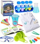 Kids Science Experiment Kit with Lab Coat Scientist Toys Gift for Boys Girls Kids Age 3-11 Christmas Birthday Party