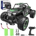 BEZGAR Remote Control Cars - 1:14 Scale RC Car, 2WD 20KM/H All-Terrains Toy Off Road Vehicle Monster Truck with 2 Rechargeable Battery for Boys Kids Adults and Girls, TB142