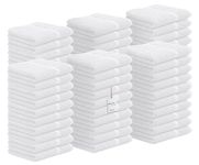 Avalon Towels Cotton Washcloths – (Pack of 60) Bulk 12"x12" Premium Ring Spun Cotton, Absorbent, Soft Face Towels, Gym Towels, Hotel and Spa Quality (White)