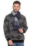 513 Men's Acrylic Casual Winter Wear Striped woollen Warm Muffler - Navy